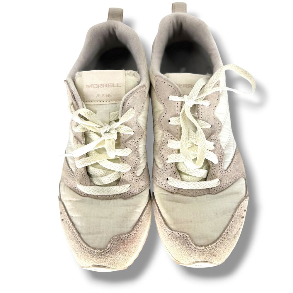 Merrell Alpine Womens size 7 Cream Suede Low Top Sneakers Trail Gorp Outdoors